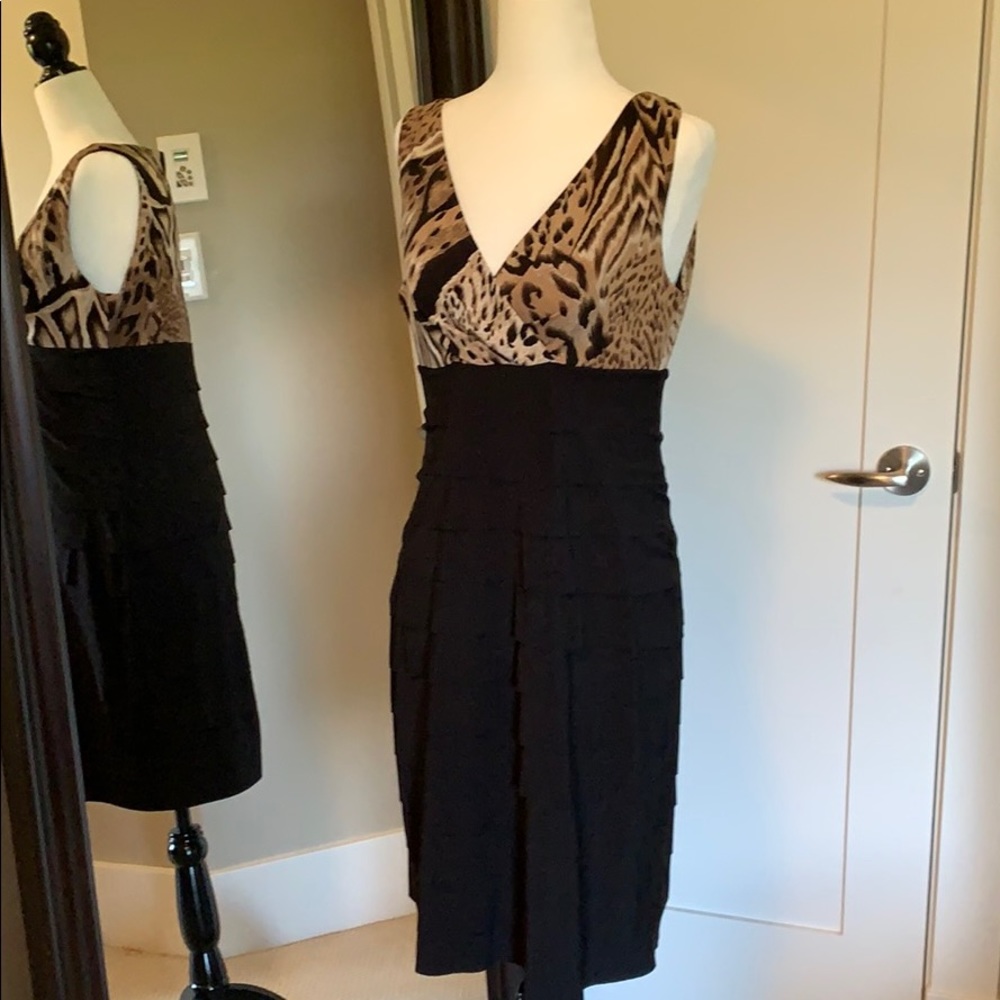 Black and leopard print dress